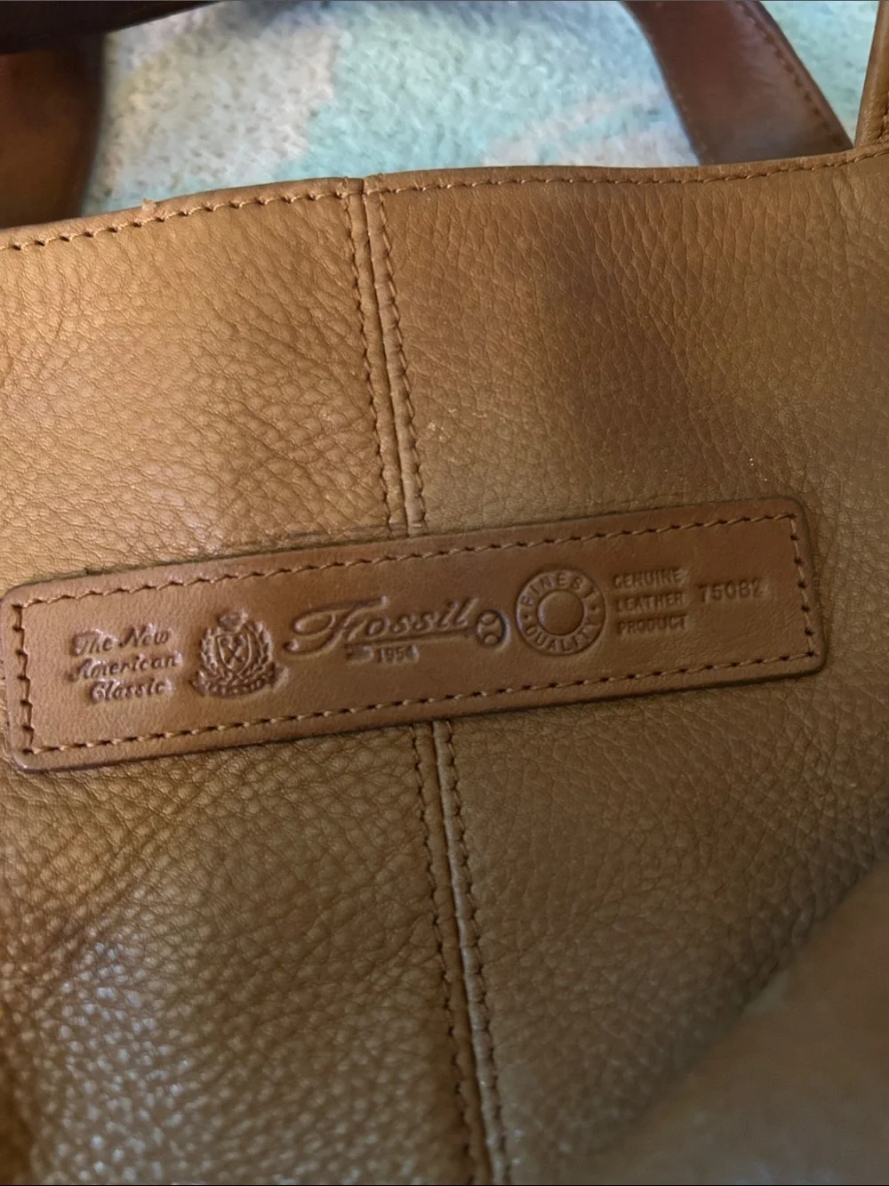Classic Tan Leather Shoulder Bag By Fossil